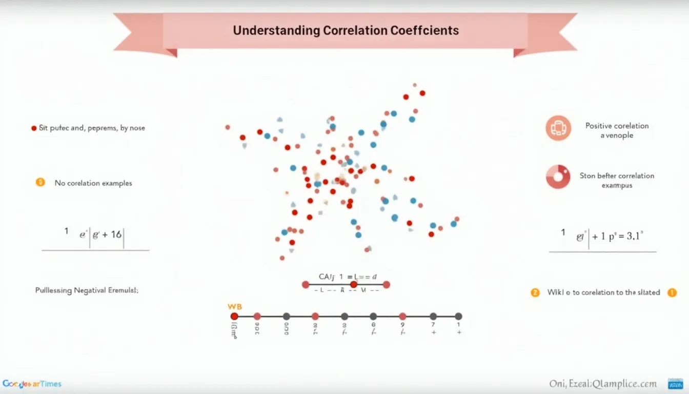 Decode the mysteries of correlation coefficients with this comprehensive infographic, illustrating key concepts from -1 to +1.