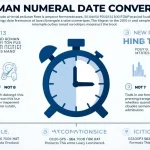 Discover the fascinating world of date conversion with our Roman Numeral Date Converter infographic, bridging ancient and modern timekeeping systems.