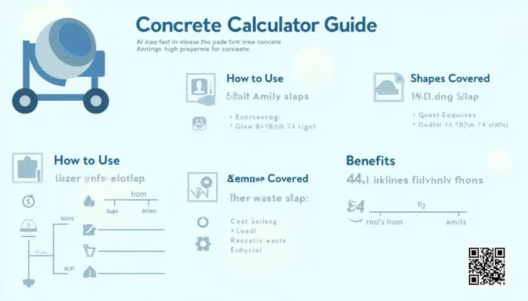 Simplify your concrete calculations with our comprehensive guide to using the Concrete Calculator, featuring key benefits and a sample calculation.