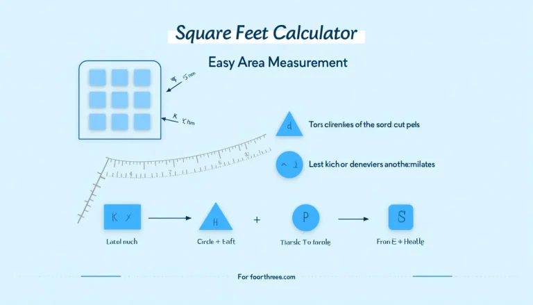 Discover the simplicity of area calculations with our Square Feet Calculator infographic, showcasing formulas and benefits for easy space measurement.