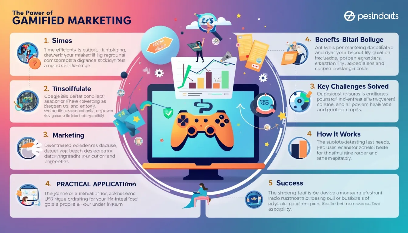 Unlock the potential of gamified marketing with our comprehensive infographic, showcasing its benefits, applications, and tips for success.