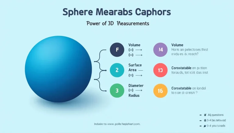 Unlock the secrets of spheres with our powerful Sphere Calculator infographic, showcasing essential 3D measurements and formulas at a glance.