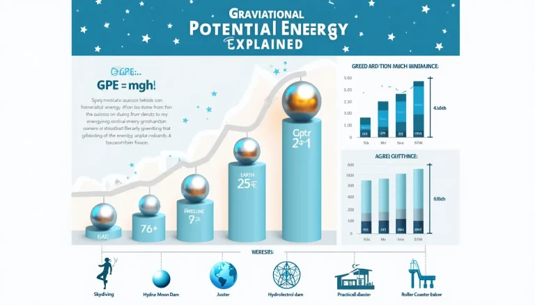 Unlock the secrets of Gravitational Potential Energy with our comprehensive infographic, showcasing its formula, real-world applications, and planetary comparisons.