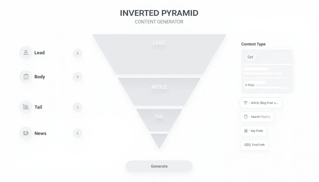 Unlock the power of structured content creation with our Inverted Pyramid Content Generator infographic.