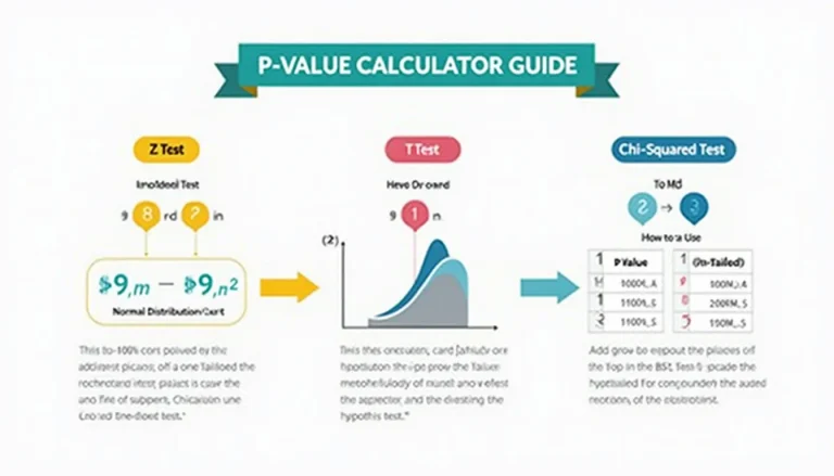 Unlock the power of statistical analysis with our comprehensive P-Value Calculator Guide infographic, simplifying hypothesis testing for researchers and students alike.