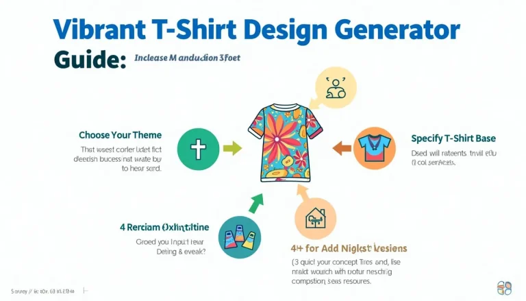 Unlock your creativity with our Vibrant T-Shirt Design Generator: A step-by-step guide to crafting unique, eye-catching t-shirt designs effortlessly.