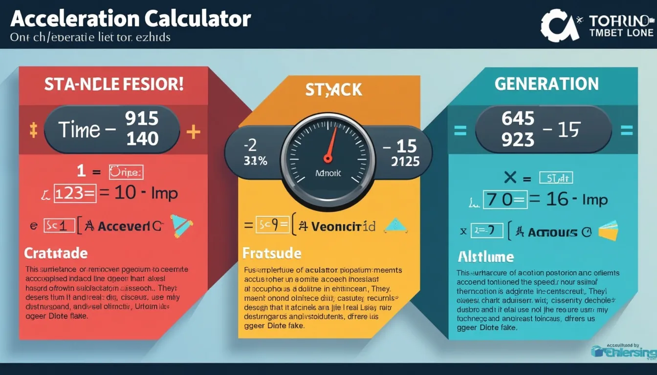 Discover the power of acceleration calculations with our comprehensive infographic guide, featuring three essential methods for computing this crucial physics concept.