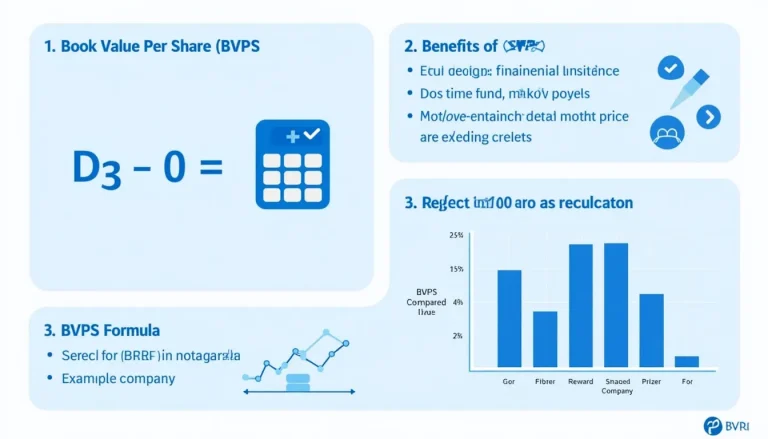 Unlock the power of Book Value Per Share (BVPS) with this comprehensive infographic, guiding you through its calculation, benefits, and practical applications in investment analysis.