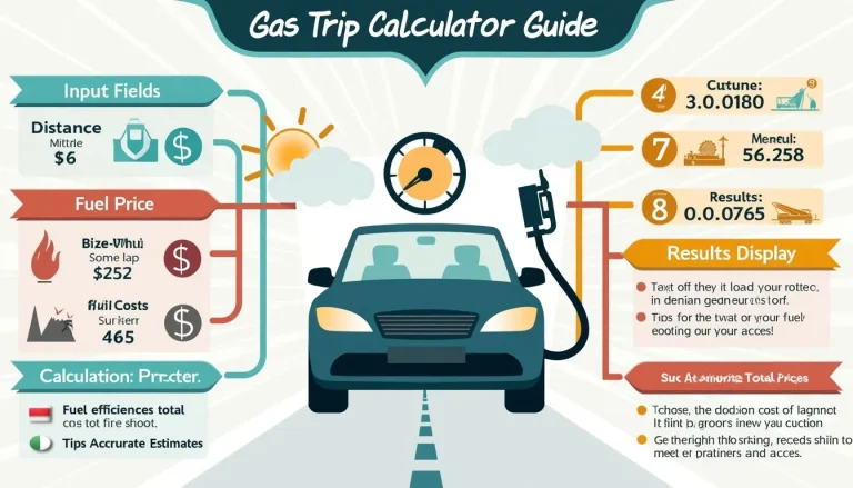 Discover how to accurately estimate your road trip fuel needs and costs with our comprehensive Gas Trip Calculator Guide infographic.