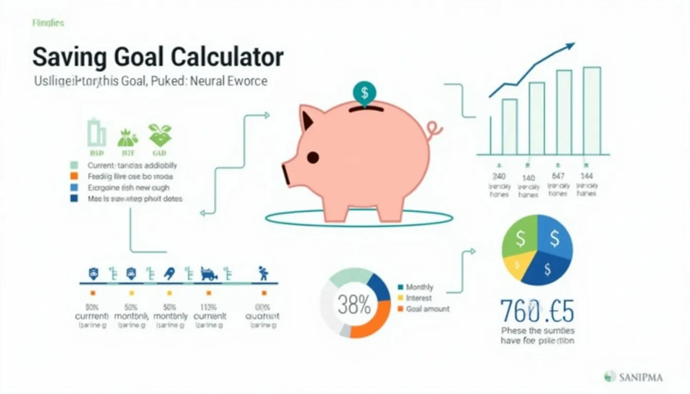 Visualize your path to financial success with our Saving Goal Calculator infographic, highlighting key factors in achieving your savings targets.