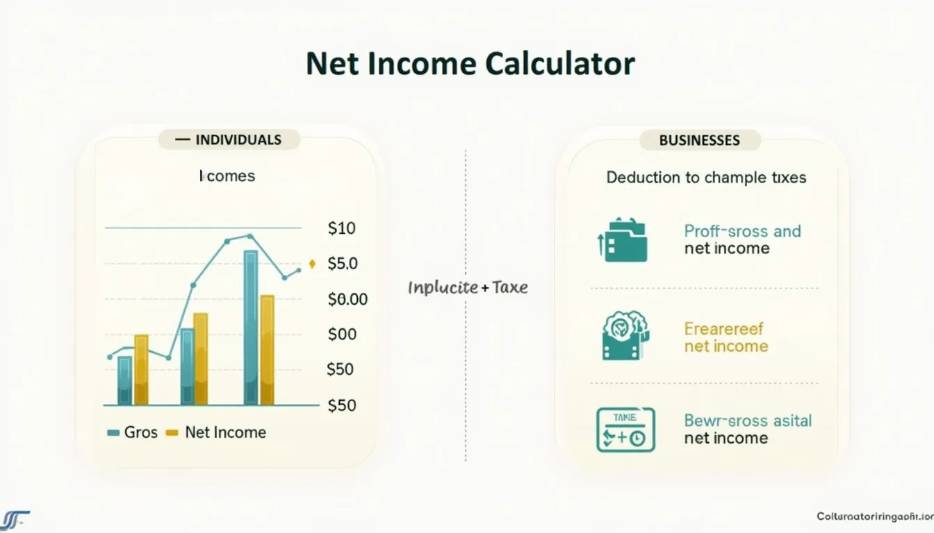 Demystify your finances with our Net Income Calculator infographic - a visual guide to understanding your true earnings for individuals and businesses alike.