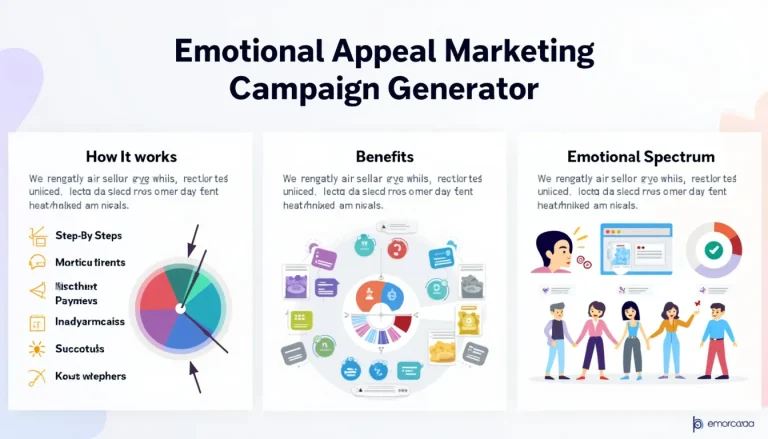 Boost your marketing strategy with our Emotional Appeal Campaign Generator infographic, showcasing how to create targeted, emotionally resonant campaigns.