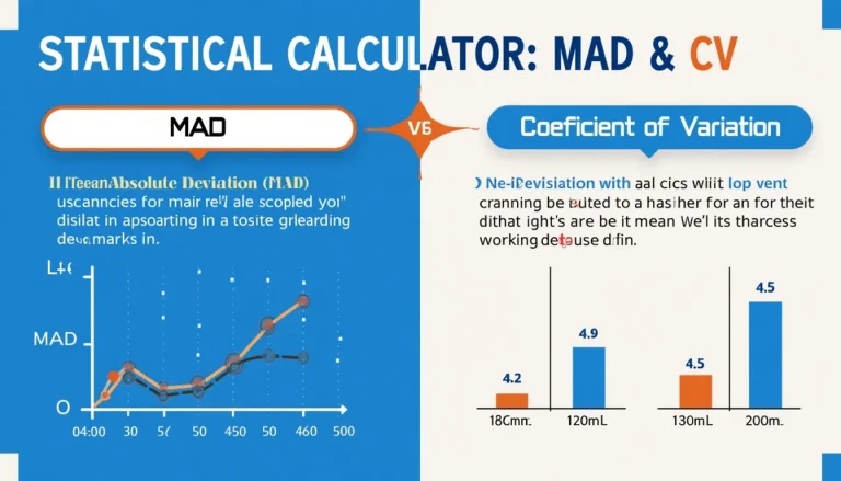 Discover the power of statistical analysis with our infographic on Mean Absolute Deviation (MAD) and Coefficient of Variation (CV), essential tools for understanding data variability and making informed decisions.