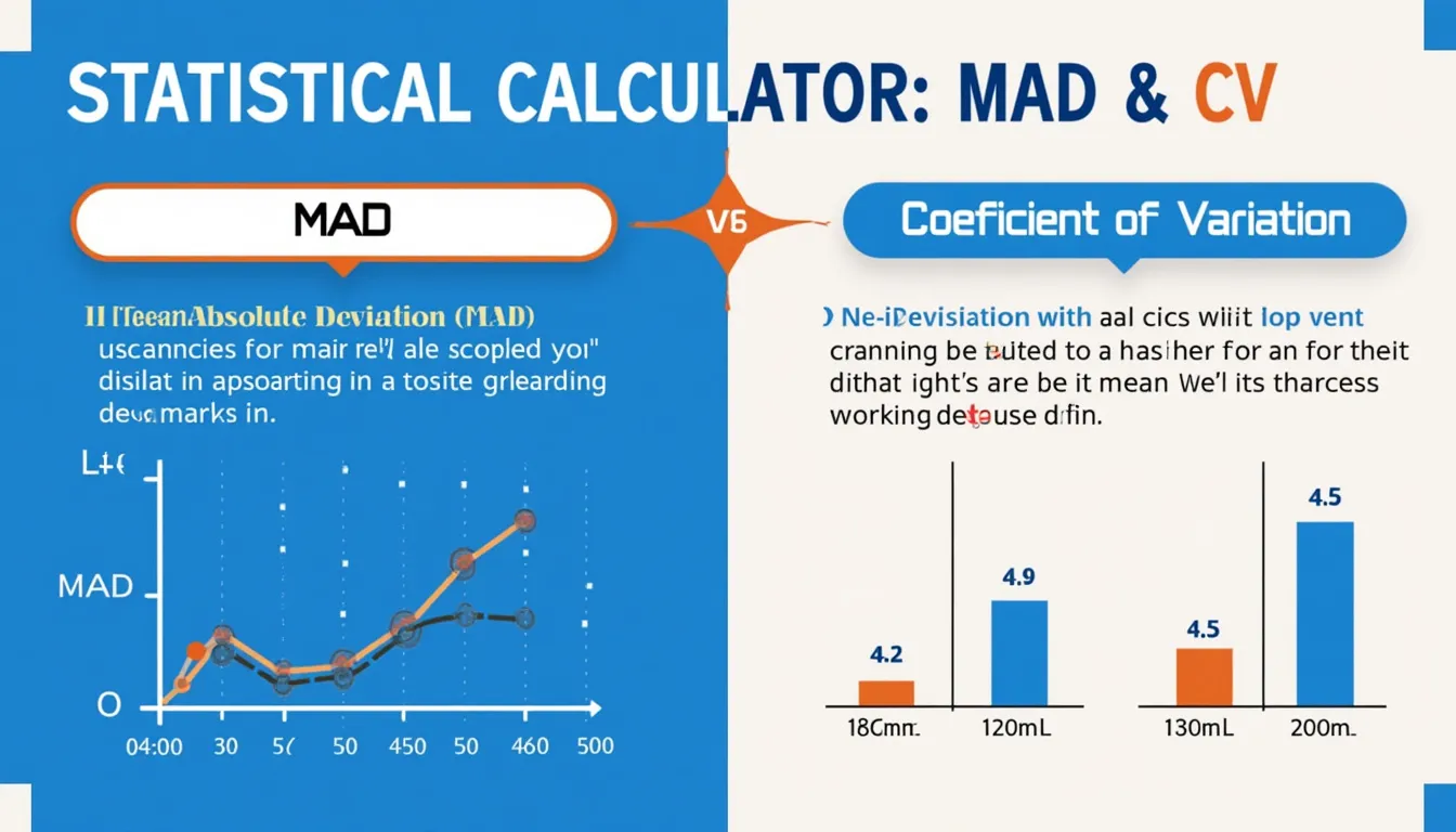 Discover the power of statistical analysis with our infographic on Mean Absolute Deviation (MAD) and Coefficient of Variation (CV), essential tools for understanding data variability and making informed decisions.