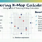 Unlock the power of Boolean simplification with our K-Map Calculator infographic – your visual guide to mastering Karnaugh maps and optimizing digital logic design.