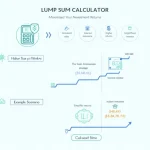 Discover how a lump sum investment can grow over time with our easy-to-use calculator infographic, showcasing the power of compound interest.