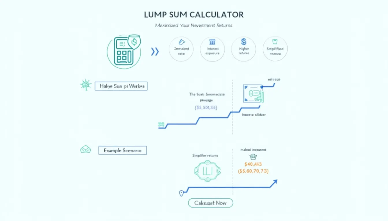 Discover how a lump sum investment can grow over time with our easy-to-use calculator infographic, showcasing the power of compound interest.