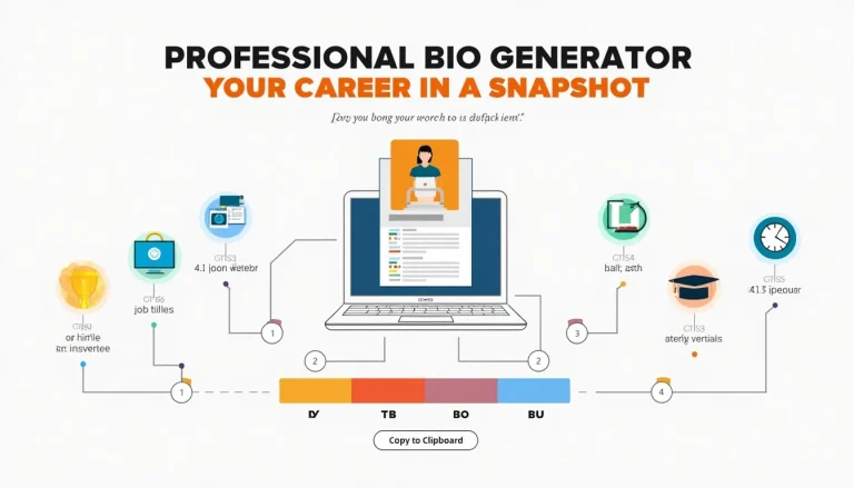 Unlock your professional story with our Bio Generator: From inputting your details to crafting your perfect career snapshot in minutes.