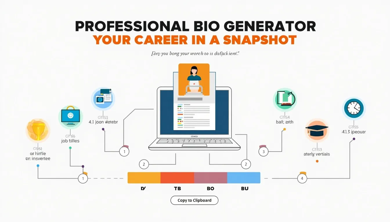 Unlock your professional story with our Bio Generator: From inputting your details to crafting your perfect career snapshot in minutes.