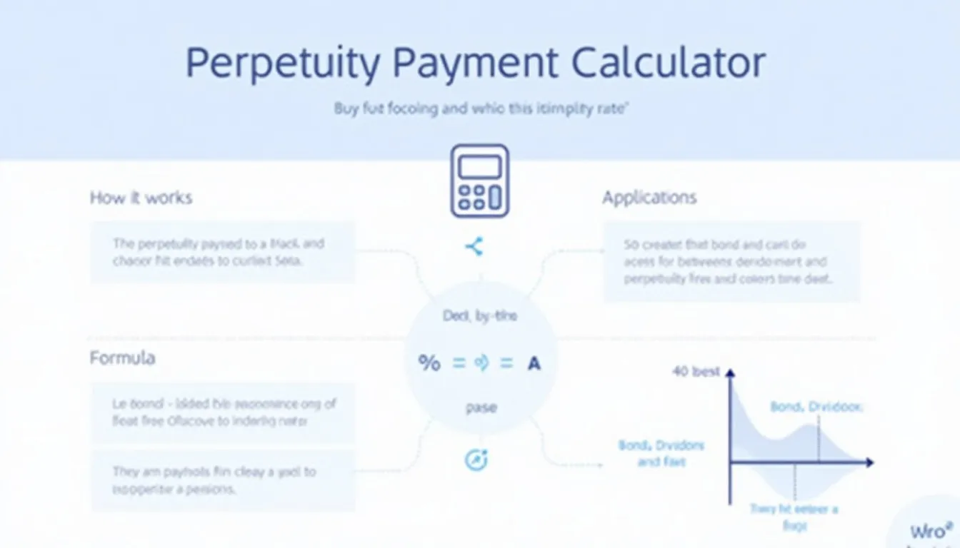 Unlock the power of infinite cash flows with our Perpetuity Payment Calculator infographic, showcasing how to calculate and apply this essential financial concept.