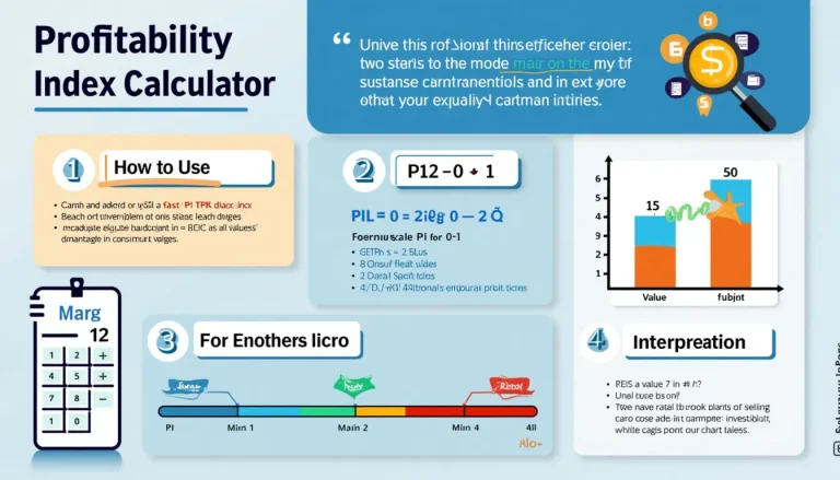 Unlock the power of smart investing with our Profitability Index Calculator infographic – your visual guide to evaluating investment potential.