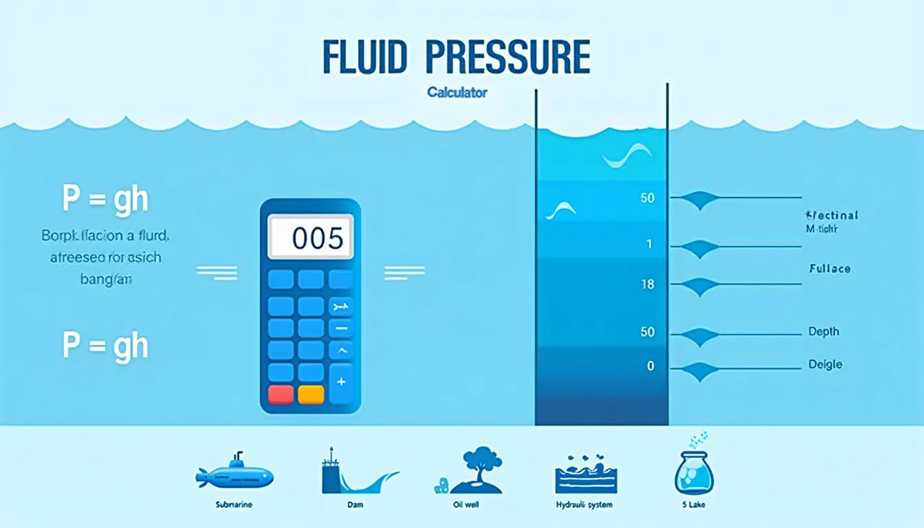 Discover the power of hydrostatic pressure with our Fluid Pressure Calculator infographic, showcasing key concepts and real-world applications.