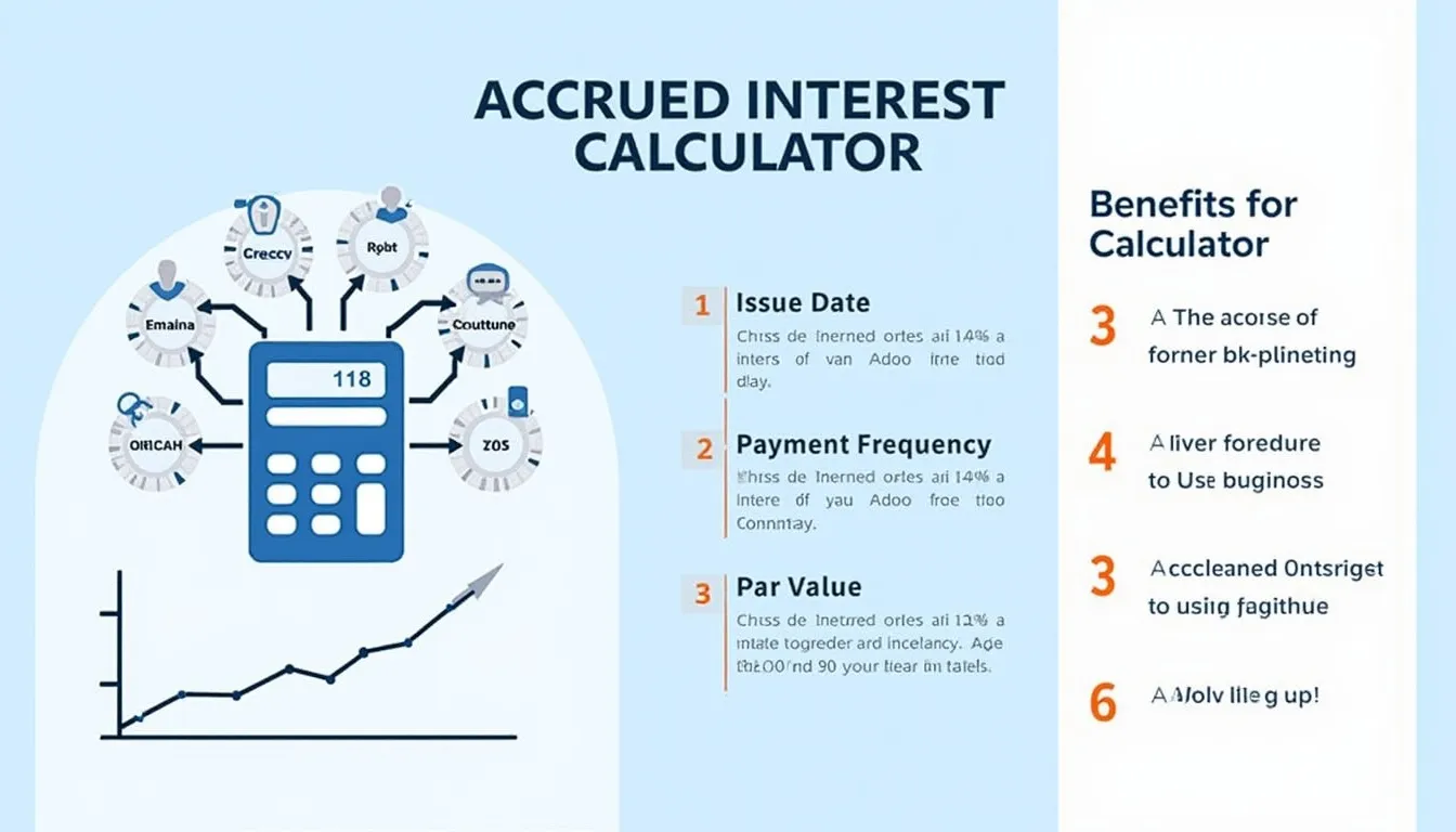 Simplify your bond investment calculations with our comprehensive Accrued Interest Calculator guide, featuring key inputs and benefits at a glance.