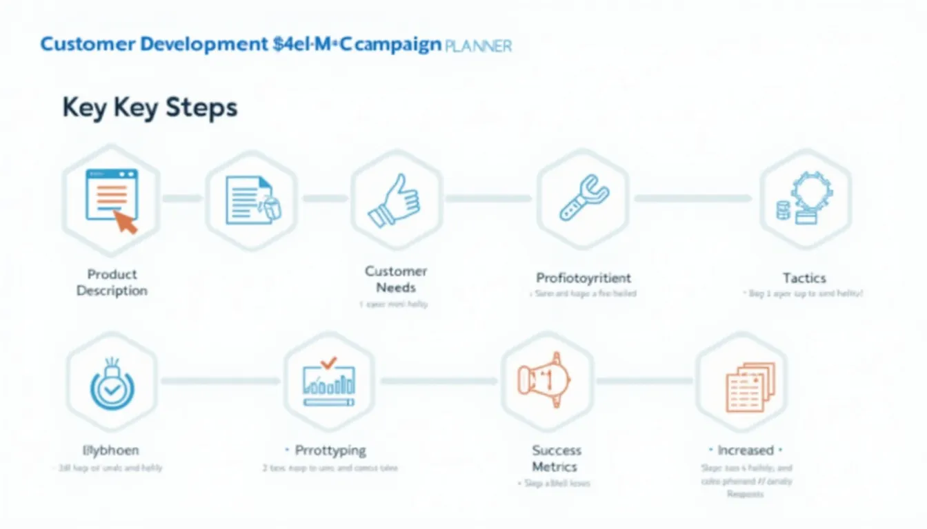 Streamline your marketing strategy with the Customer Development Marketing Campaign Planner: A visual guide to creating customer-centric, data-driven campaigns.