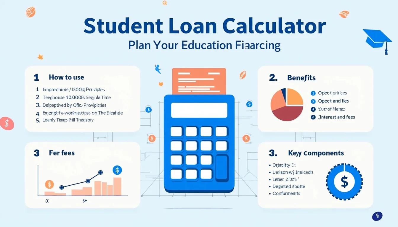 Visualize your student loan journey with our comprehensive infographic, showcasing how to use our calculator and understand key loan components.