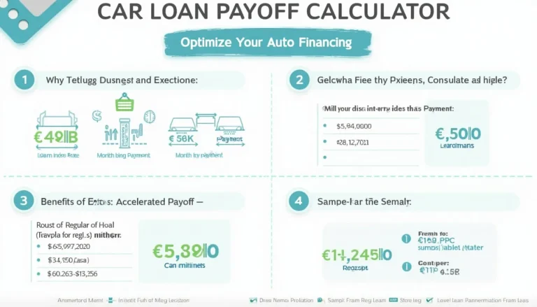 Discover how to optimize your car loan with our comprehensive infographic on the Car Loan Payoff Calculator, showcasing key components, benefits, and practical tips for smart auto financing.