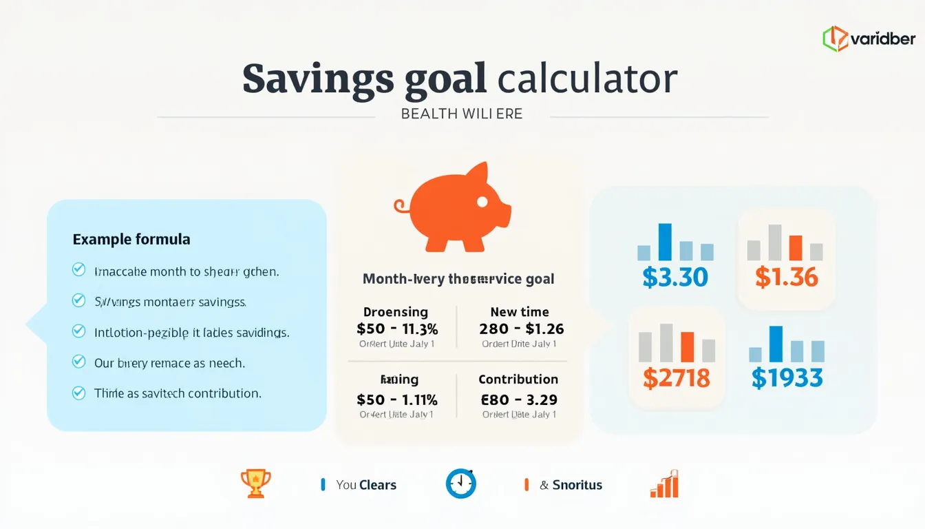 Visualize your path to financial success with our Savings Goal Calculator infographic, showcasing how to determine the time needed to reach your savings targets.