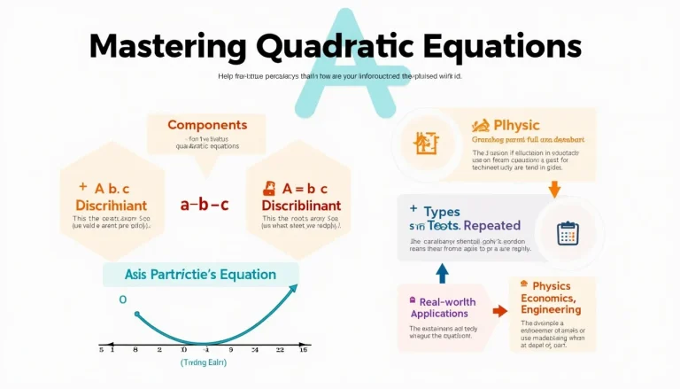 Unlock the power of quadratic equations with this comprehensive infographic, covering everything from basic components to real-world applications.