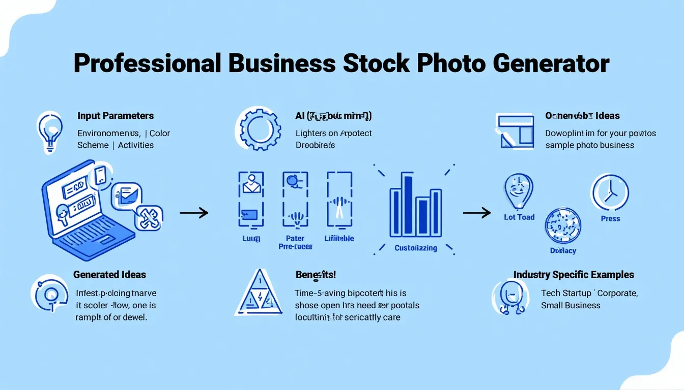 Revolutionize your business imagery with our AI-powered Professional Business Stock Photo Generator - streamlining creativity and enhancing visual storytelling.