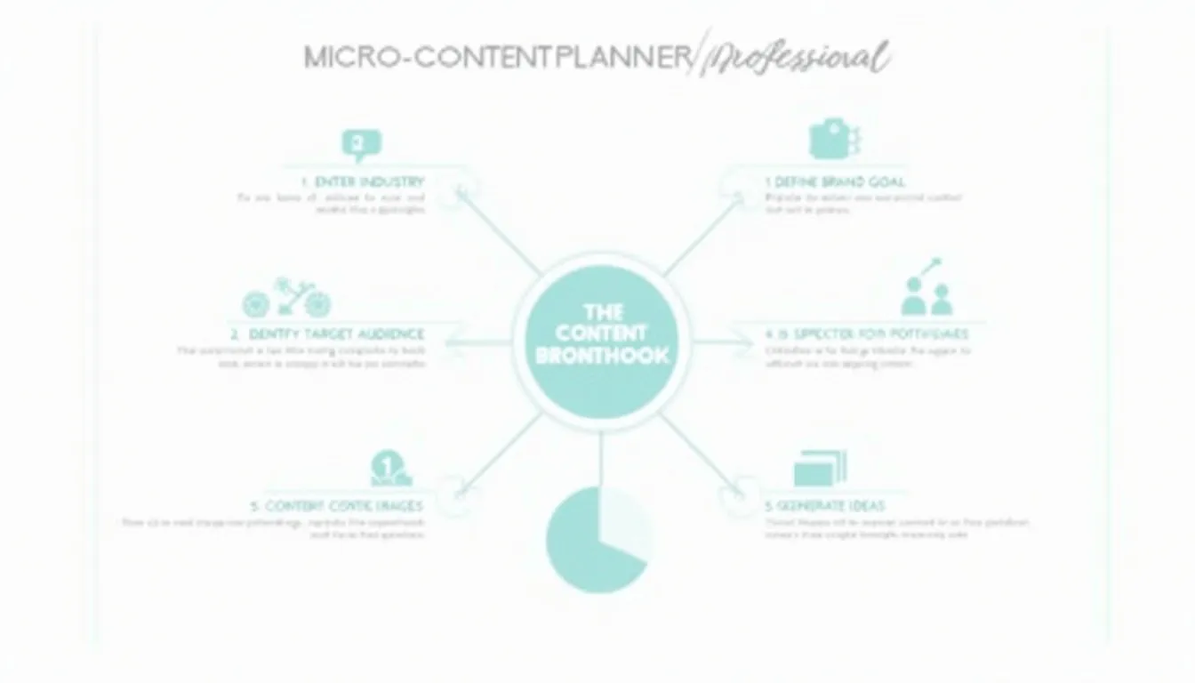 Boost your professional brand with our Micro-Content Planner: A strategic tool for generating tailored content ideas aligned with your industry and goals.