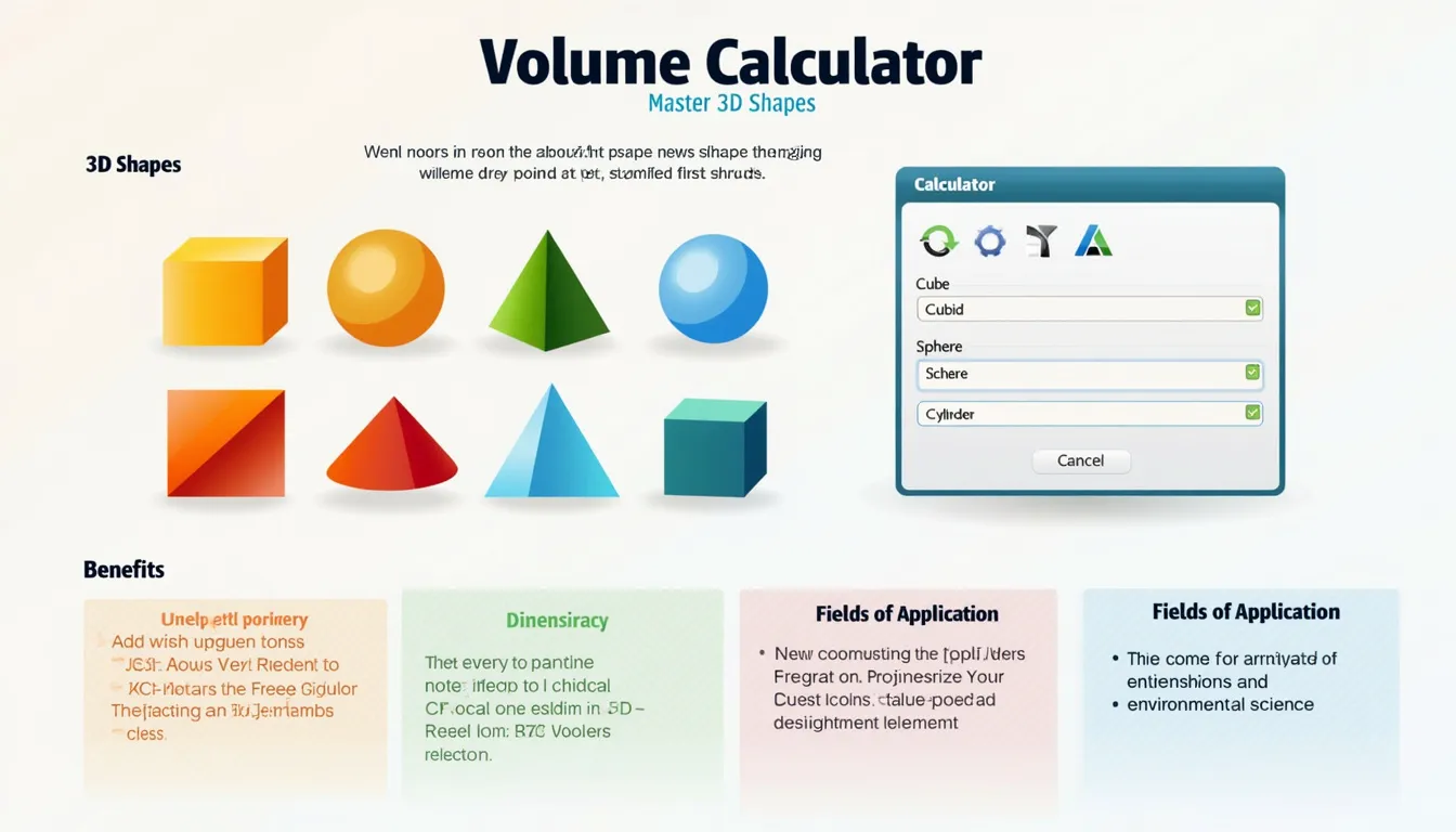 Discover the power of our comprehensive Volume Calculator, mastering 8 different 3D shapes with ease and precision.