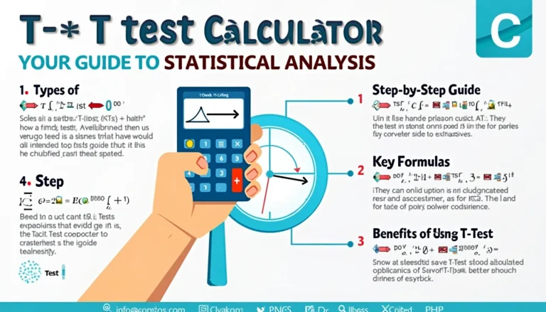 Unlock the power of statistical analysis with our comprehensive T-Test Calculator infographic – your visual guide to mastering t-tests and interpreting results with confidence.