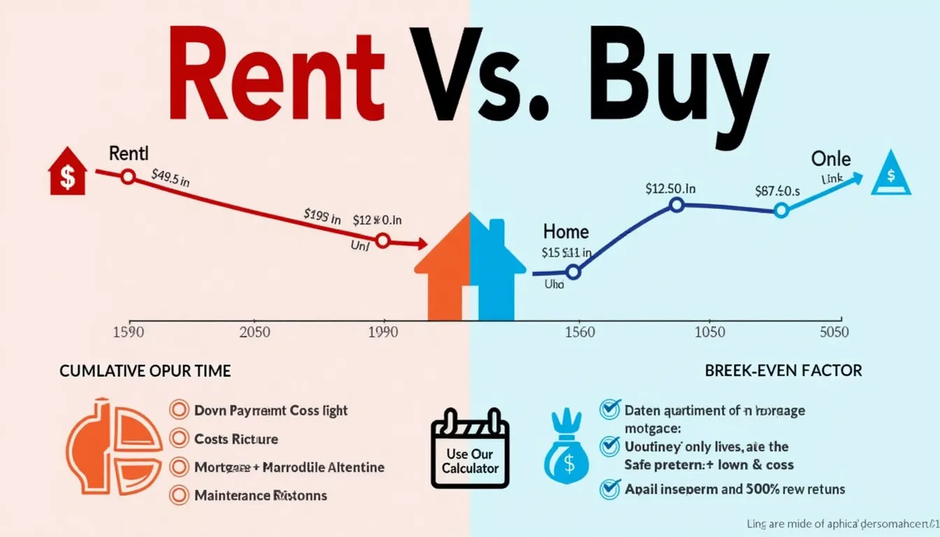 Discover the financial implications of renting vs. buying a home with our comprehensive infographic and calculator.