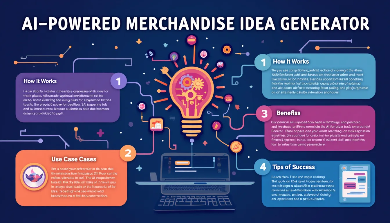 Unlock your brand's potential with our AI-Powered Merchandise Idea Generator - transforming creativity into customized product concepts.