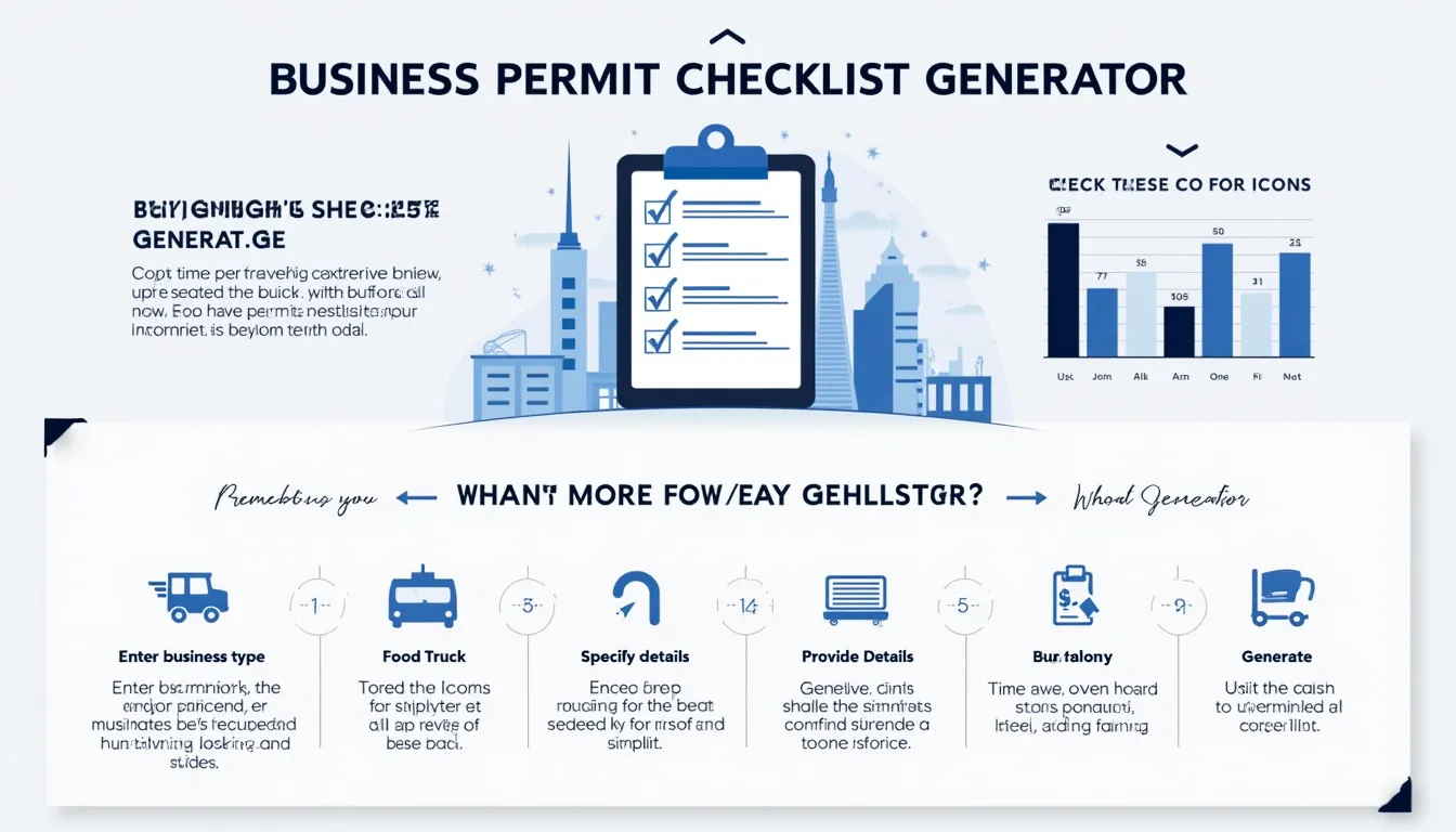 Simplify your startup compliance with our Business Permit Checklist Generator – your one-stop solution for navigating the complex world of business licenses and permits.