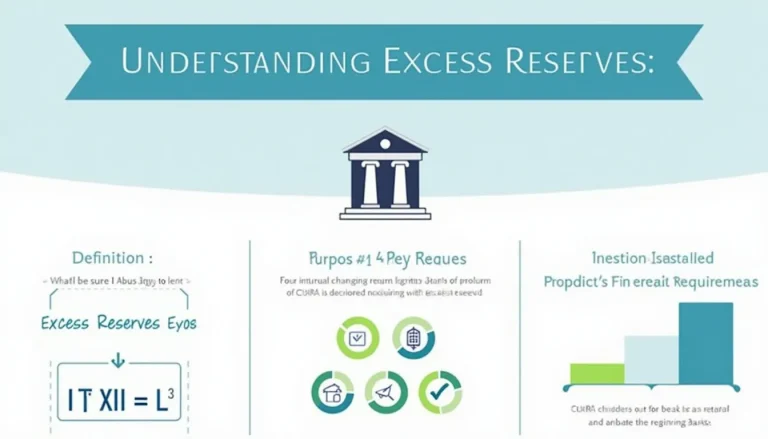 Discover the importance of excess reserves in banking with our comprehensive infographic, showcasing key concepts and practical examples.