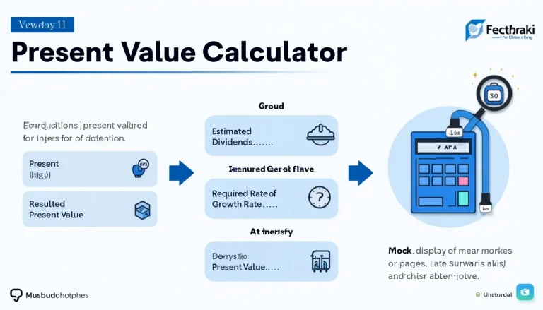 Unlock the power of stock valuation with our Present Value Calculator infographic, simplifying complex financial concepts for investors and analysts alike.