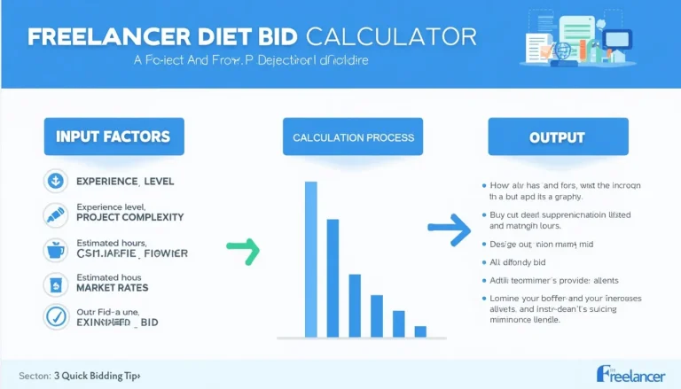 Maximize your freelance earnings with our Project Bid Calculator infographic – your guide to precise, competitive pricing.