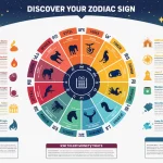 Unlock the secrets of the stars with our vibrant Zodiac Sign infographic, featuring a comprehensive guide to all 12 signs and their unique traits.