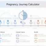 Discover your pregnancy journey with our comprehensive Pregnancy Calculator infographic, guiding you from conception to birth with personalized insights and milestones.