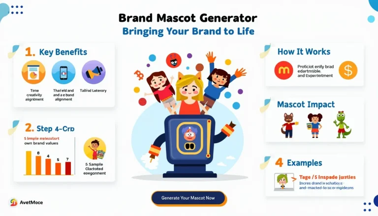 Discover how our Brand Mascot Generator can bring your brand to life with tailored, creative concepts that resonate with your audience and embody your values.