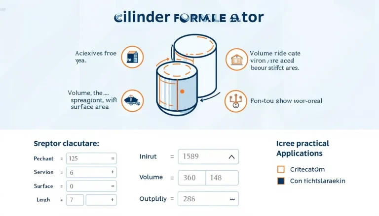 Unlock the power of cylindrical calculations with our comprehensive Cylinder Calculator infographic, showcasing formulas, applications, and a user-friendly interface.