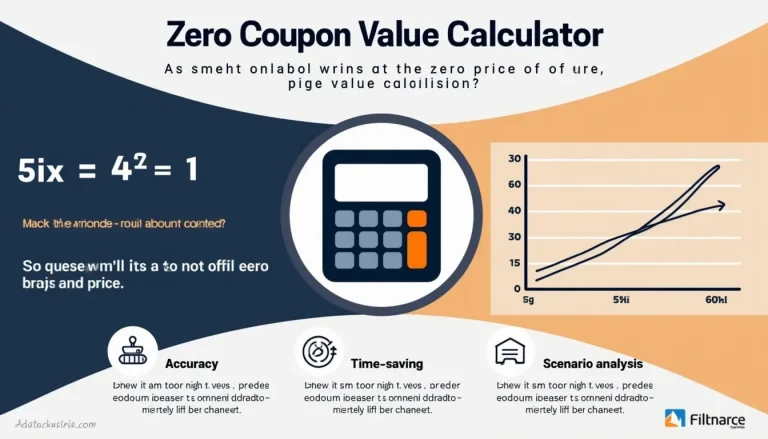 Unlock the power of discounted investments with our Zero Coupon Bond Value Calculator infographic, showcasing the formula, benefits, and key concepts behind this financial tool.