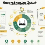 Discover the essence of Zakat, a key pillar of Islam, through this comprehensive infographic detailing its calculation, purpose, and benefits.