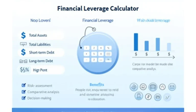 Discover the power of financial leverage with our easy-to-use calculator infographic, helping you assess your company's debt utilization and financial risk.