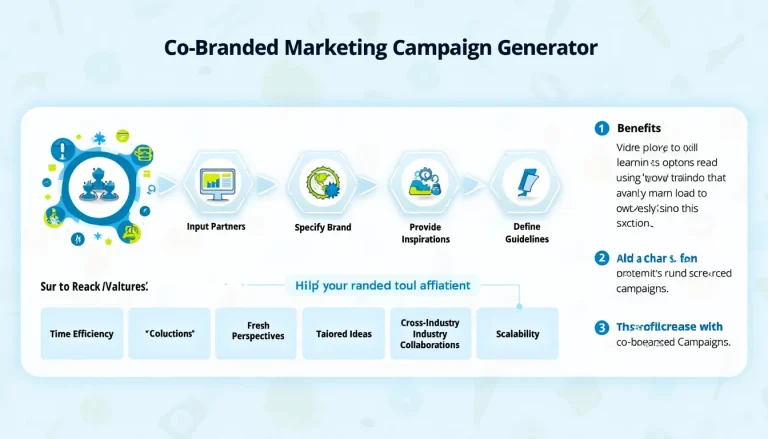 Unlock the power of strategic partnerships with our Co-Branded Marketing Campaign Generator - your key to innovative, high-impact marketing ideas.